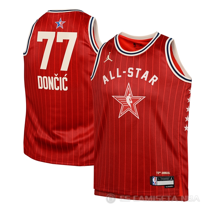 Camiseta Luka Doncic #77 Dallas Mavericks Nino All Star 2024 Rojo